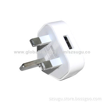 2014 white three pins 5V/1A USB wall travel charger